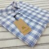 Premium Quality Cotton Check Shirt (White-Blue)