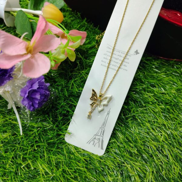 Fantasy Colorful Acrylic Butterfly Pendant Necklace  For womens - Image 2